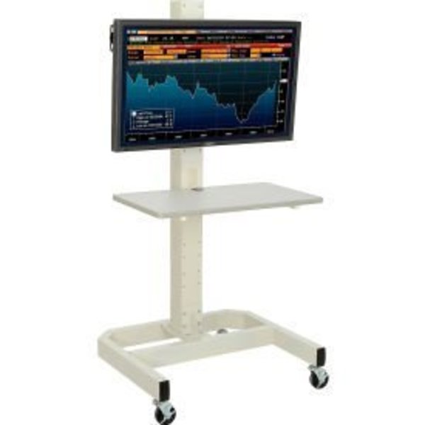 Global Equipment Orbit Mobile LCD/Plasma Cart with Power Outlets, Beige 239192BBGE